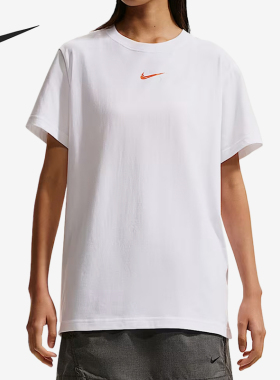 Nike/耐克正品Sportswear新款女白橙色柔软经典短袖T恤IR7561-100