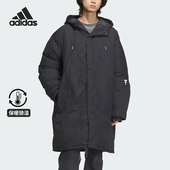 防泼长款 Adidas 男士 新款 保暖连帽羽绒服JM6176 阿迪达斯正品