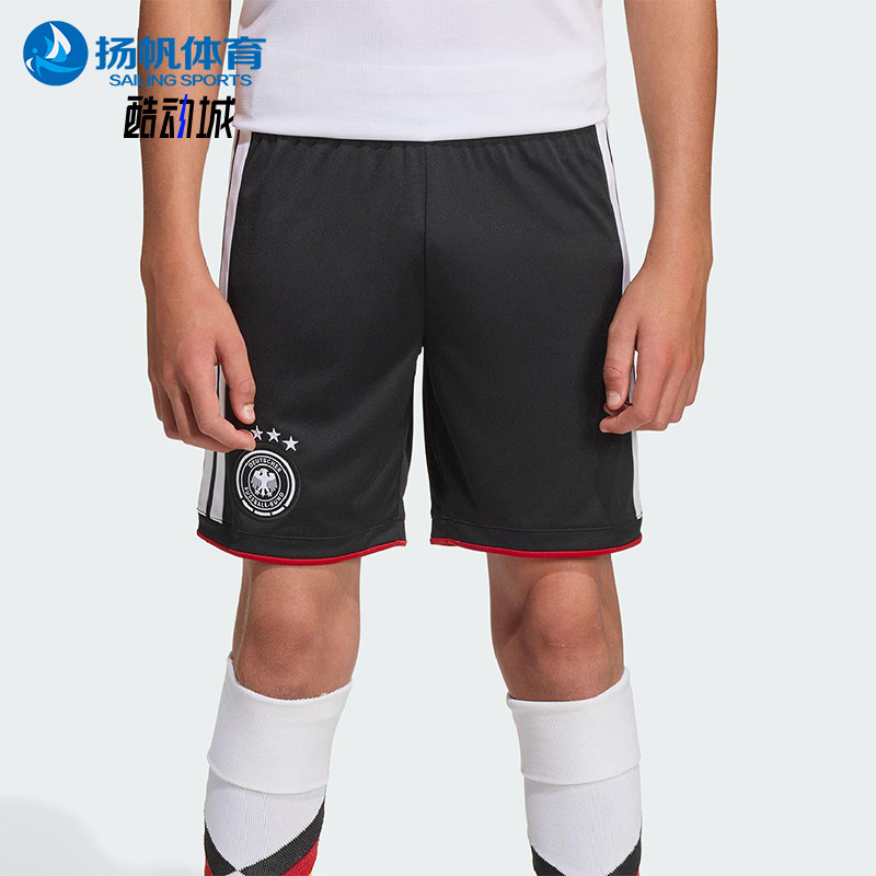 Adidas/阿迪达斯正品2025大童训练运动透气松紧腰足球短裤JZ4562