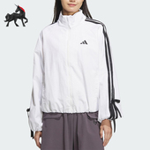 女士经典 2025新款 三条纹蝴蝶结外套JY5651 阿迪达斯正品 Adidas