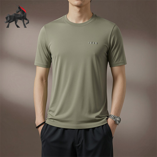 Adidas/阿迪达斯正品圆领宽松风男橄榄绿经典短袖休闲T恤KQ5316