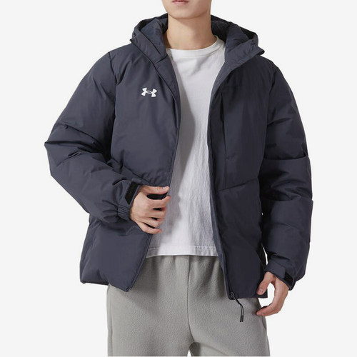 UA/安德玛正品新款男女同款简约保暖防风连帽羽绒服23600801-013