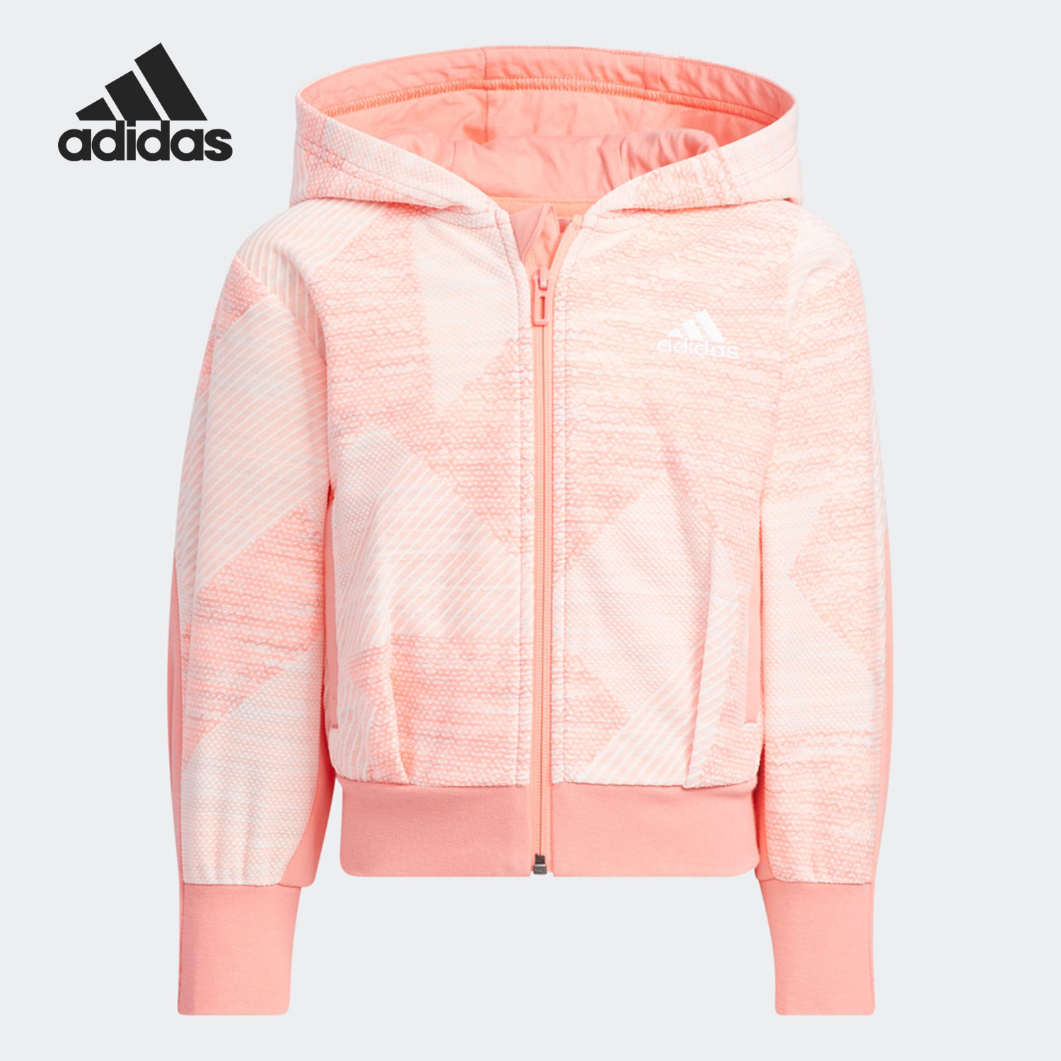 Adidas/阿迪达斯官方正品2022春季新款运动小童连帽夹克HD9983 童装/婴儿装/亲子装 普通外套 原图主图