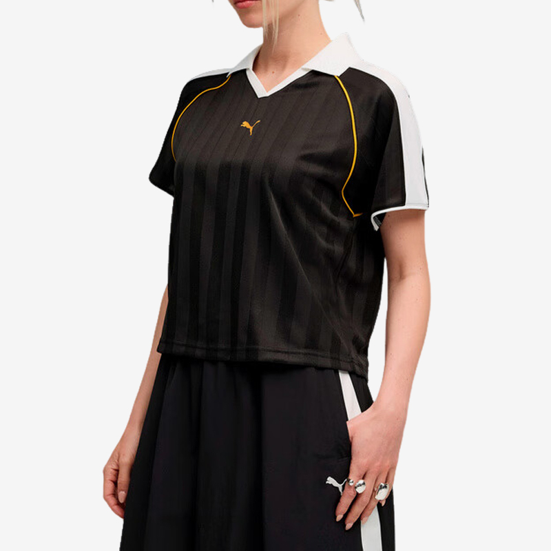 彪马女士足球拼接运动POLO衫