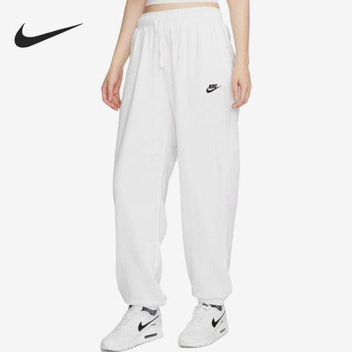 Nike耐克正品女款刺绣系带束脚日常出行轻便舒适休闲裤DQ5801-100
