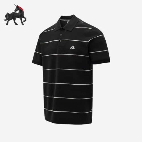 Adidas/阿迪达斯正品新款男黑白色条纹简约经典短袖Polo衫KS0419