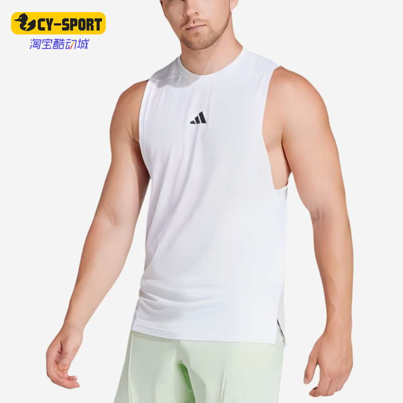 Adidas/阿迪达斯正品男士户外吸湿排汗训练健身背心T恤IS3795