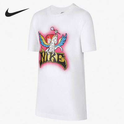 Nike/耐克正品夏季新款大童运动独角兽印花短袖DR9722-100