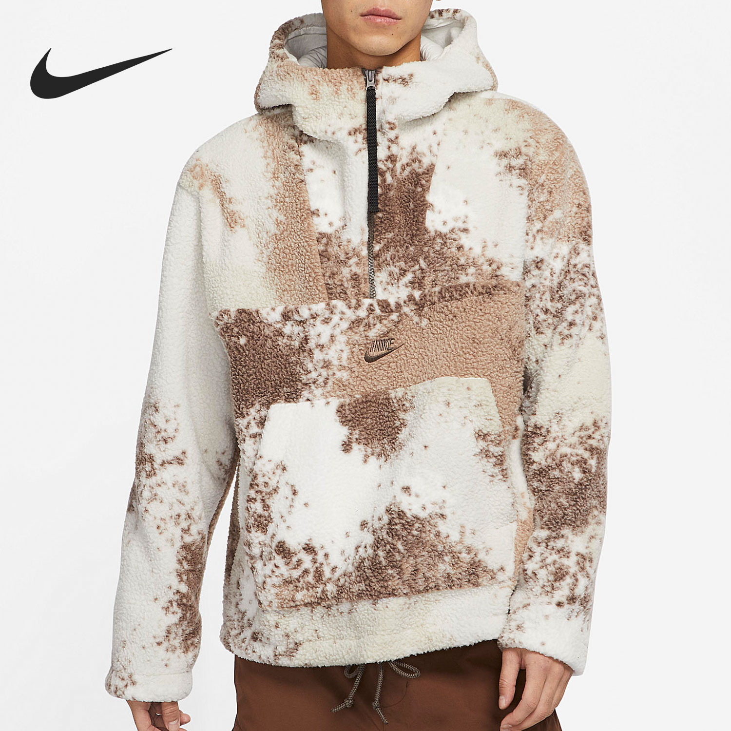 Nike/耐克正品保暖宽松男子羊羔毛连帽运动卫衣 DD5010-072