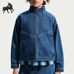 款 Nike 耐克正品 2025冬季 435 大童日常立领牛仔运动外套IF2317