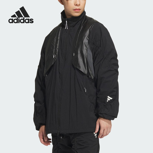 Adidas/阿迪达斯正品新款男女梭织立领连帽运动外套JM8619
