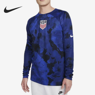 复古印花足球柔软长袖 Nike 耐克正品 春秋男士 452 T恤DN0671