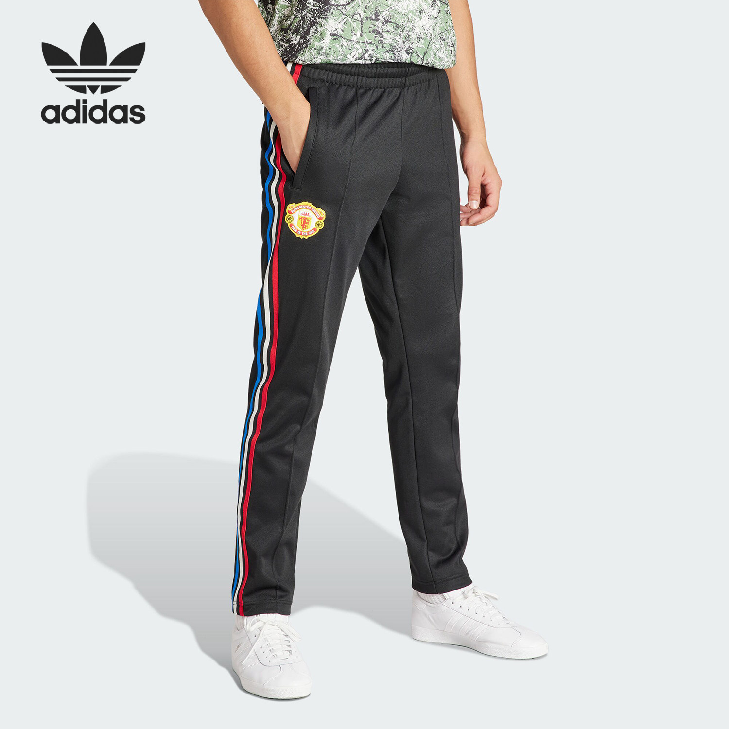 Adidas/阿迪达斯正品曼联足球休闲文化男士修身运动裤IN6968
