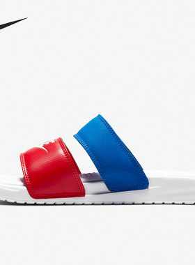 Nike/耐克官方正品Benassi Duo女子双绑带忍者凉拖拖鞋819717-110