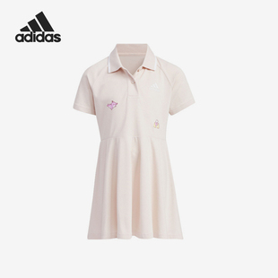 Adidas/阿迪达斯官方正品当季新款小童休闲翻领连衣裙JF3873