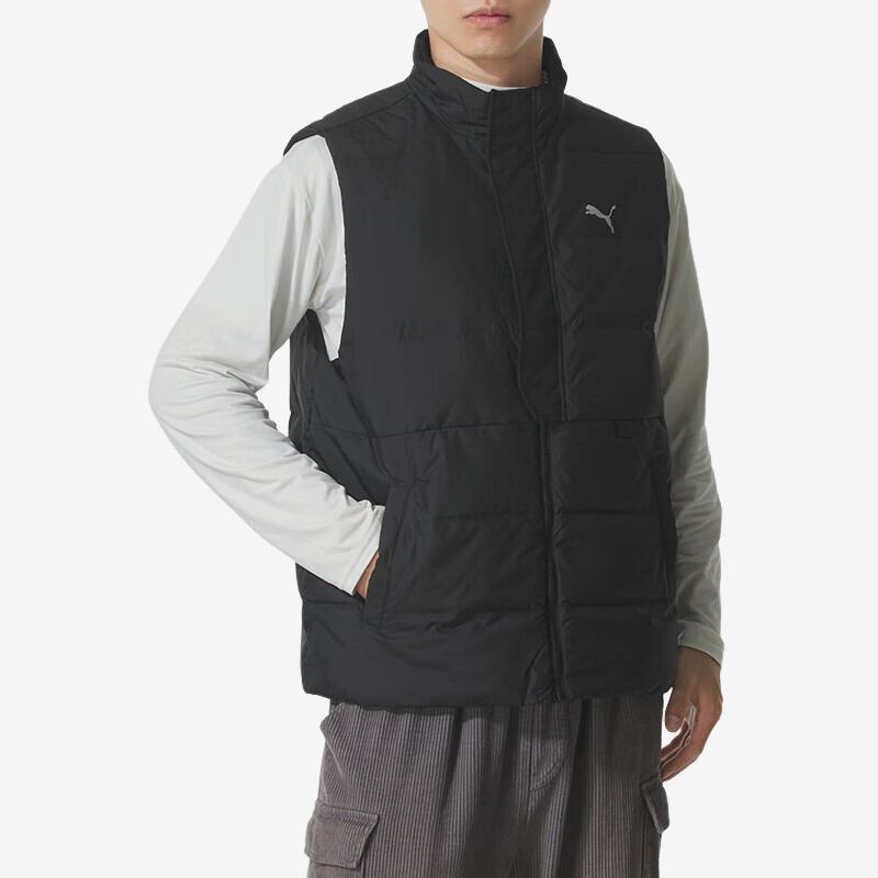 Puma/彪马正品2025冬季款男士运动保暖立领日常羽绒马甲528707-01