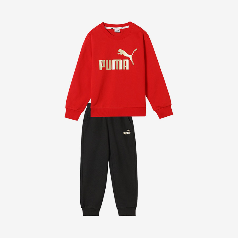 Puma/彪马官方正品儿童跑步圆领套头长袖长裤运动套装950124-02