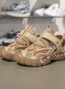 李宁正品运动生活系列大童经典复古透气耐磨休闲凉鞋YKUT032-41