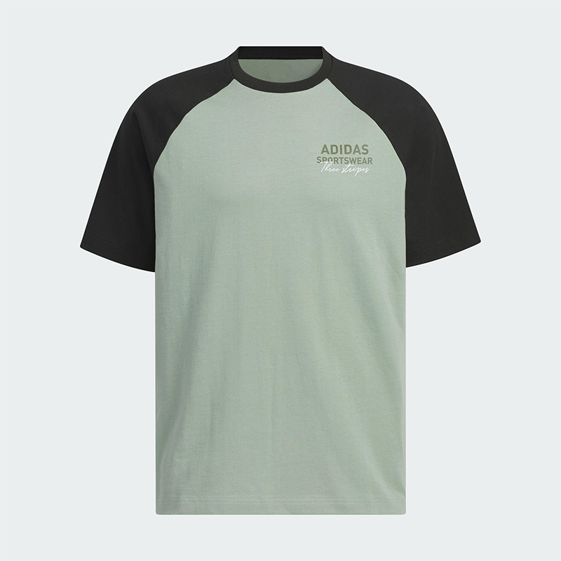 Adidas/阿迪达斯正品2025新款男女经典休闲拼接透气圆领T恤JZ0117