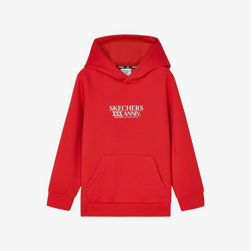 斯凯奇儿童运动休闲连帽套头卫衣