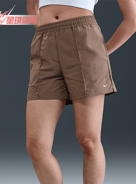 Nike/耐克正品纯色松紧腰三分休闲短裤新款经典女短裤FV6623-233