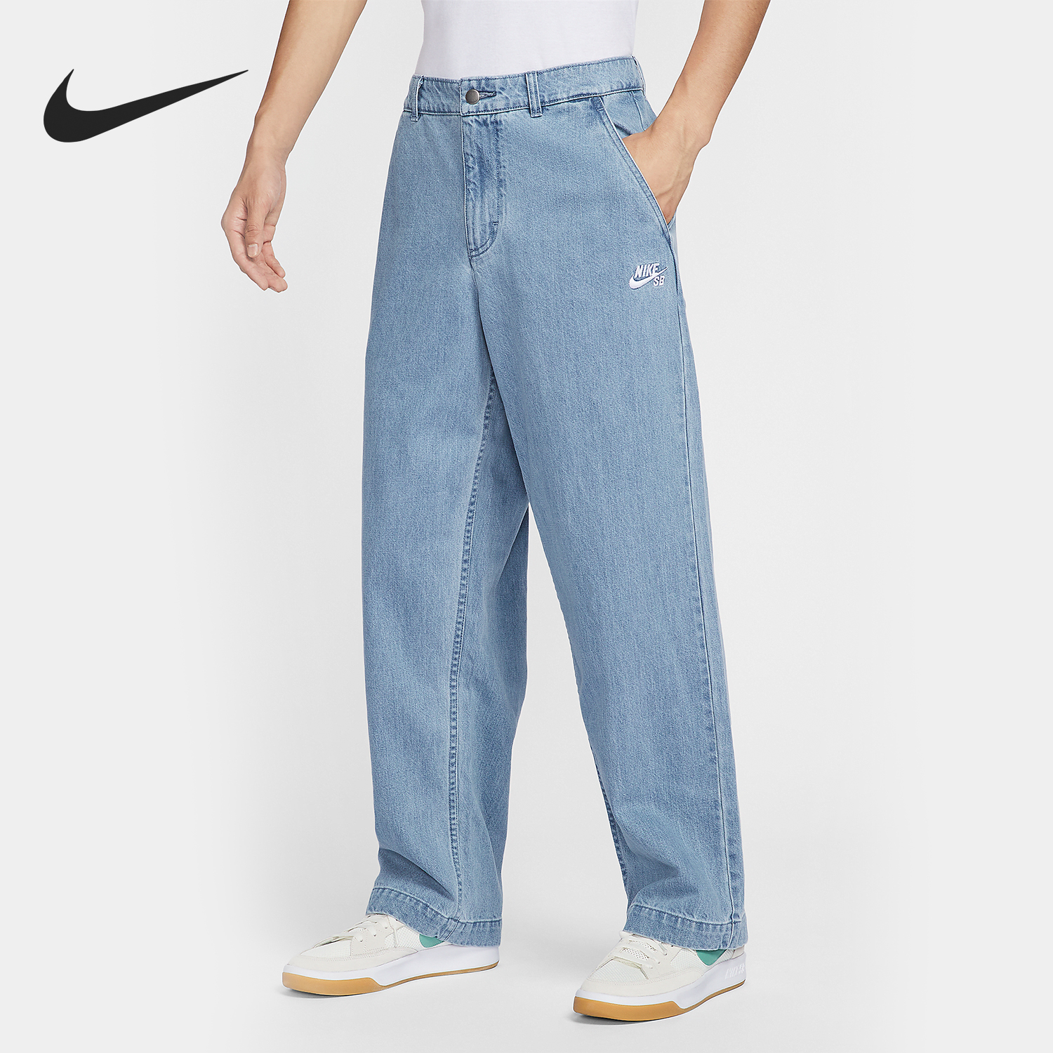 Nike/耐克正品当季新款男士运动复古刺绣休闲长裤FZ7008-493