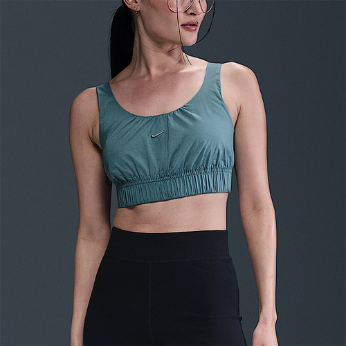 Nike/耐克正品2025女士耐穿透气刺绣修身短款运动背心HM6974-006