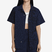 耐克正品 专柜新款 男女运动宽松休闲翻领印花衬衫 Nike FN2596 410