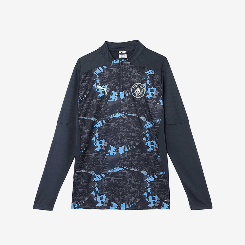 Puma/彪马官方正品曼城男士半拉链足球训练套头长袖T恤779156-74
