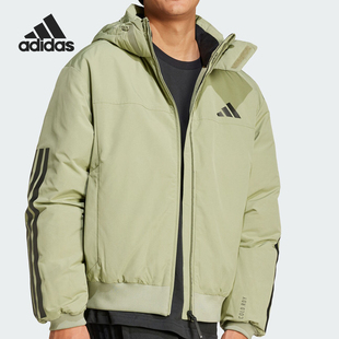 Adidas/阿迪达斯正品新款男士保暖连帽鸭绒面包羽绒服JG3843