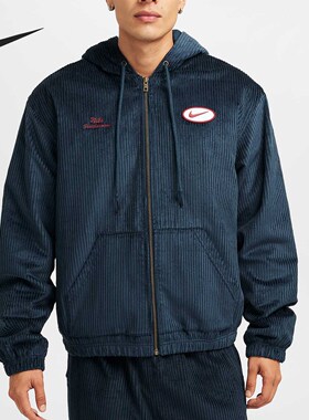 Nike/耐克正品冬新款男士宽松保暖连帽灯芯绒外套FV7394-478