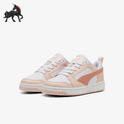 Puma/彪马正品Reboundv6新款儿童粉白色校园板鞋393833-17