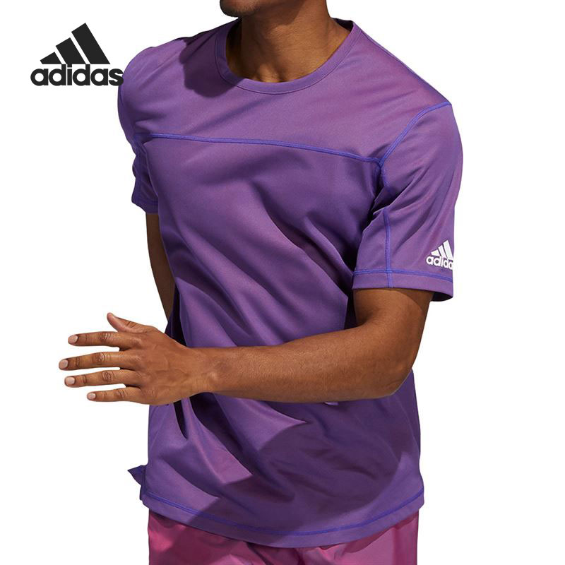 Adidas/阿迪达斯正品男子排汗透气反光训练运动短袖T恤 GL0429