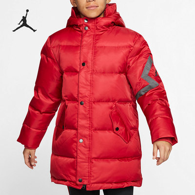Nike/耐克正品新款AIR JORDAN大童装纯色中长款羽绒服CZ7678
