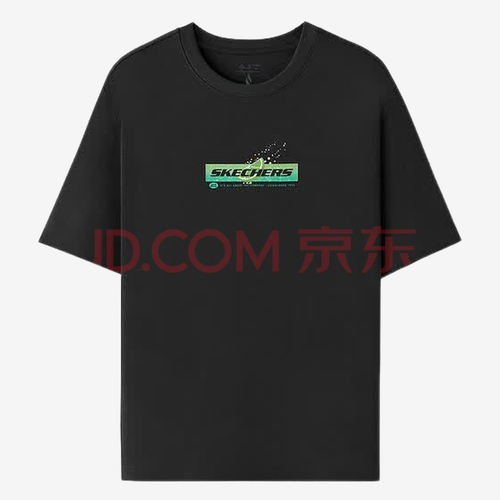 Skechers斯凯奇正品儿童款百搭舒适Logo短袖T恤L225U158-0018