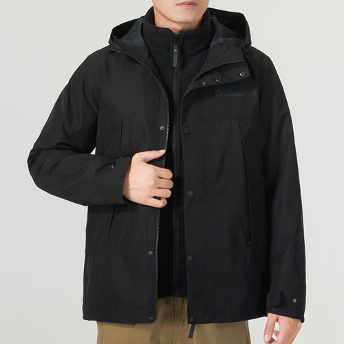 Jack wolfskin/狼爪正品简约男士三合一冲锋衣5123251-6000