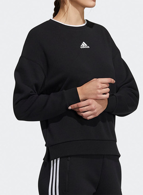 Adidas/阿迪达斯正品新款女子圆领套头衫宽松运动休闲卫衣 H09766