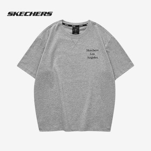 透气运动T恤L121M206 Skechers 男子短袖 春季 00RP 斯凯奇正品