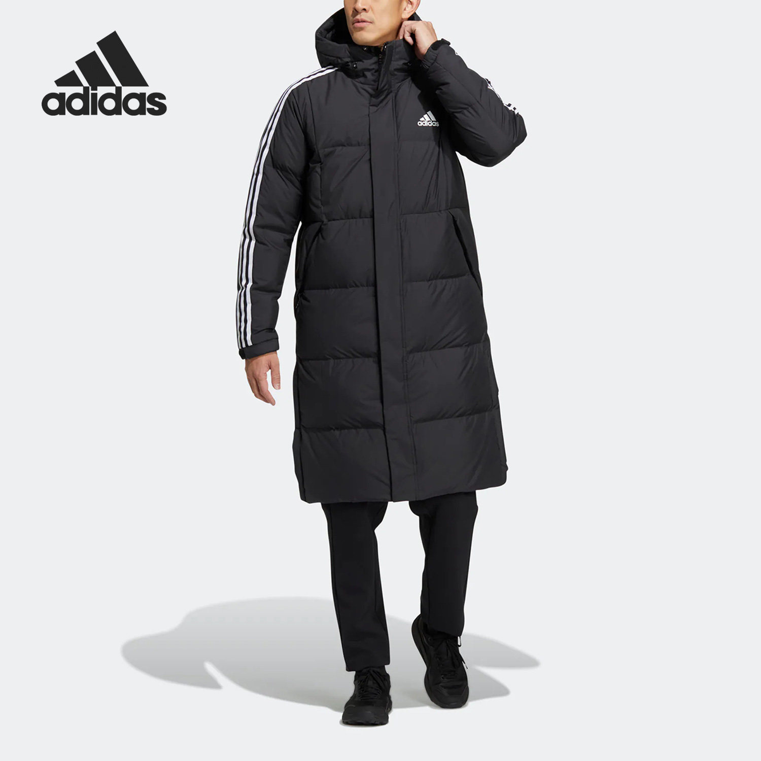 Adidas/阿迪达斯正品情侣款户外运动中长款鸭绒羽绒服 HN2099