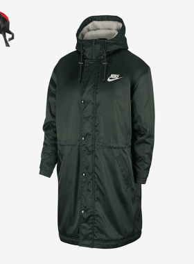 Nike/耐克正品秋冬新款男士中长款羊羔绒连帽棉服BV4695-370