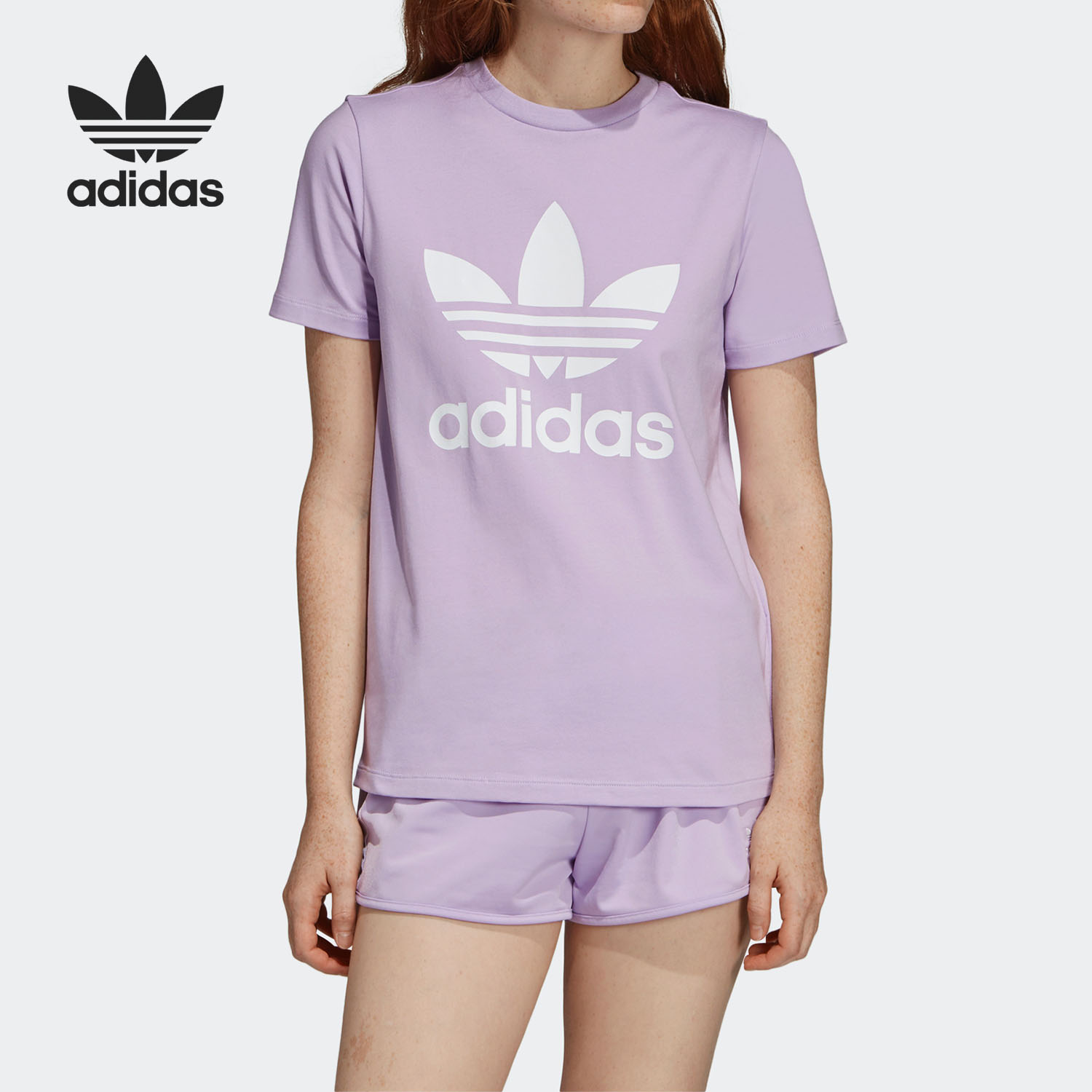 阿迪达斯三叶草女子圆领T恤