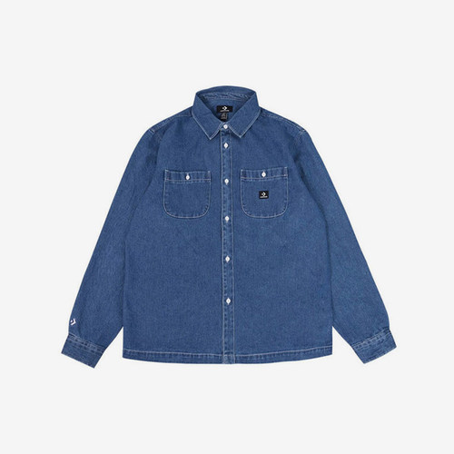 Converse/匡威正品FW23男子复古休闲牛仔长袖衬衫10026570-A01