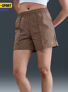 Nike/耐克正品纯色松紧腰三分休闲短裤新款经典女短裤FV6623-233