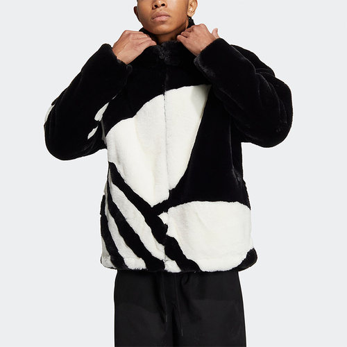 Adidas/阿迪达斯正品三叶草毛绒绒男子运动夹克外套 HR3483