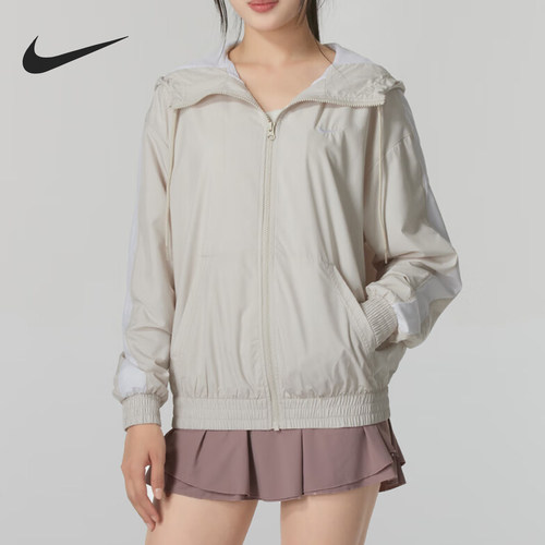 耐克女士时尚宽松连帽夹克外套