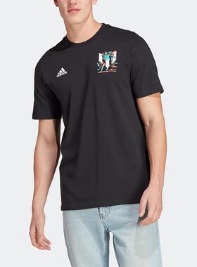 Adidas/阿迪达斯正品夏季新款男子梅西足球运动短袖T恤HT5182