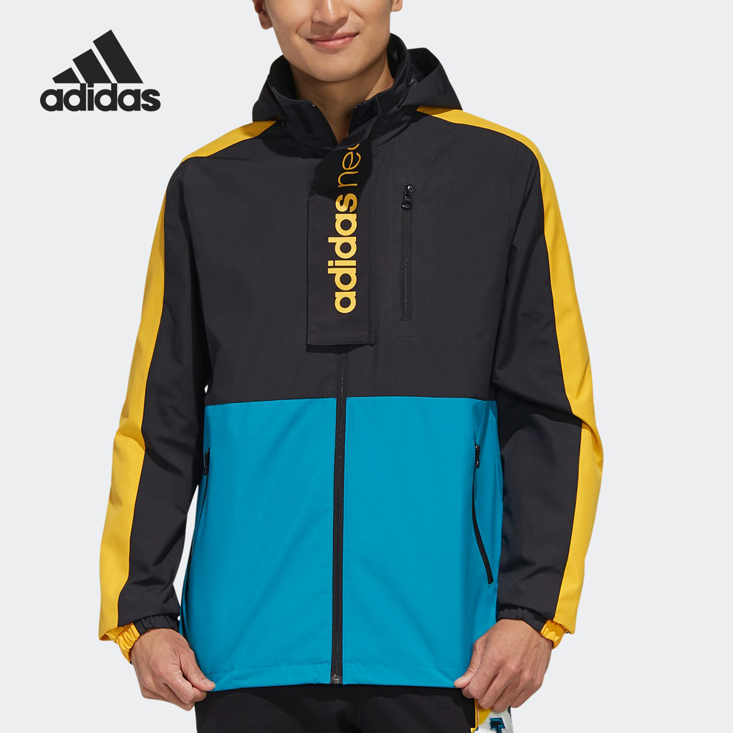 Adidas/阿迪达斯正品NEO当季新品男子休闲连帽夹克外套FK9945