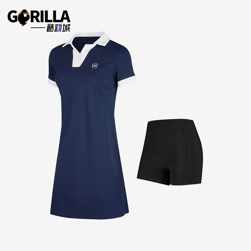 Skechers/斯凯奇正品运动休闲新款女士舒适透气针织连衣裙套装