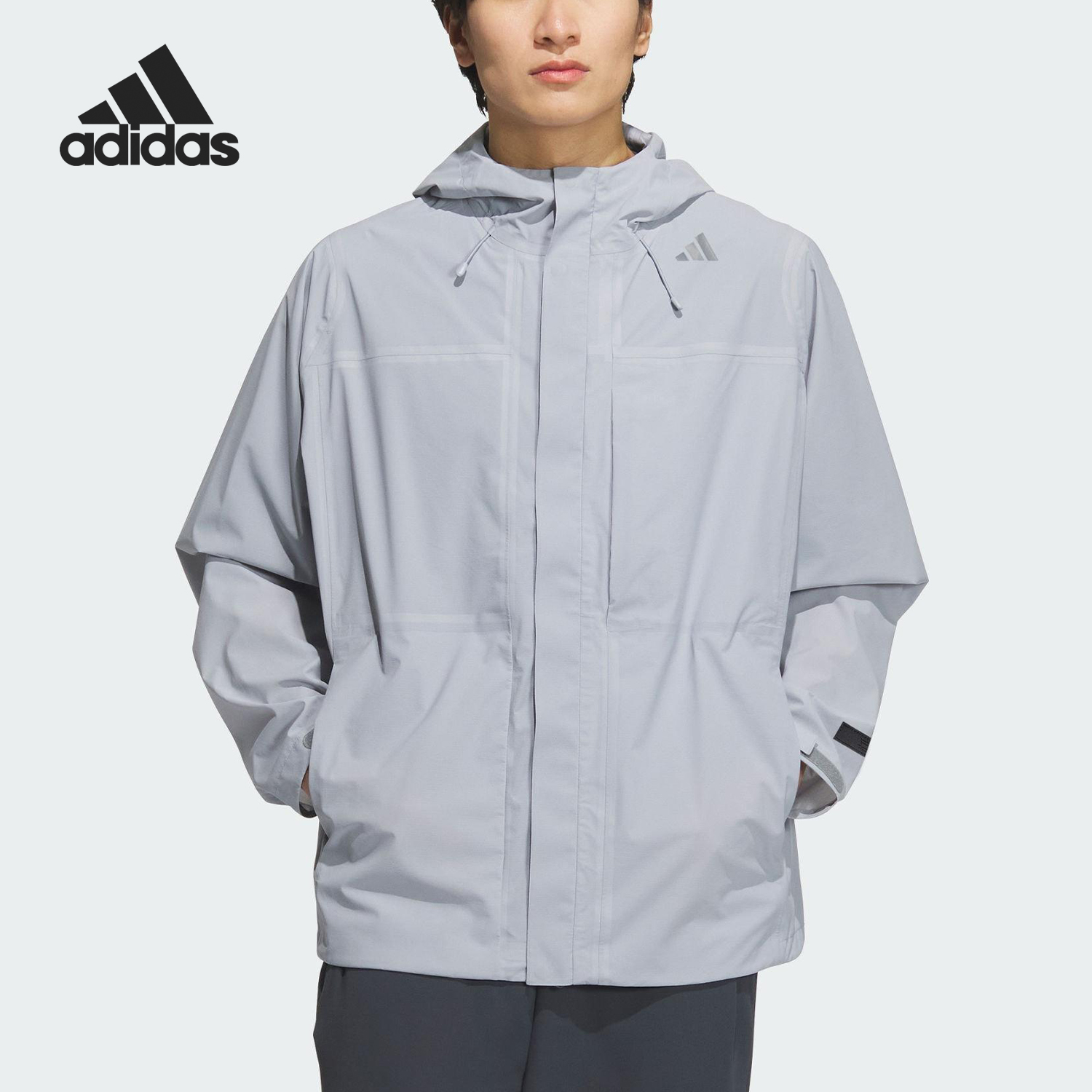 Adidas/阿迪达斯正品2025男士宽松户外探险运动冲锋衣JM0979