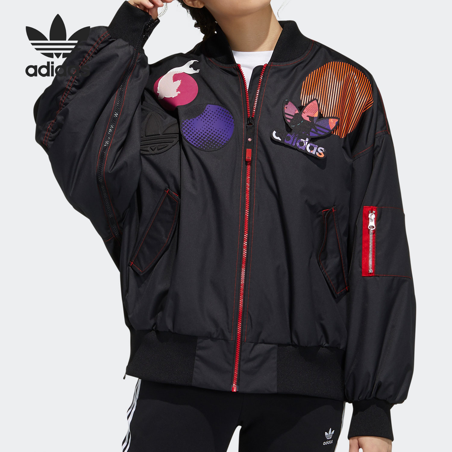 Adidas/阿迪达斯正品三叶草当季新款女子休闲运动夹克外套GN4735